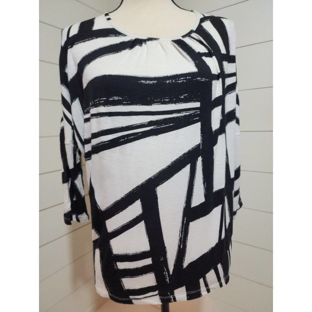 Chico's Top Black/Cream Size 1